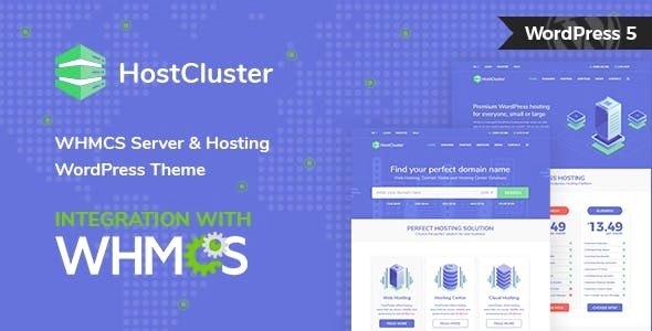 HostCluster - WHMCS Server & Hosting WordPress Theme