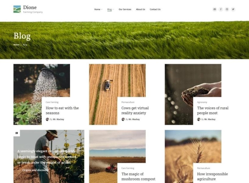 Dione - farming and agriculture corporate template