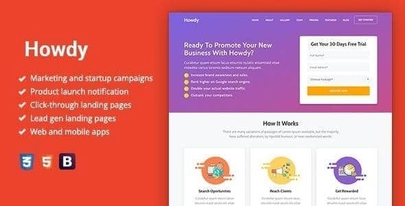 Howdy - Multipurpose High-Converting Landing Page