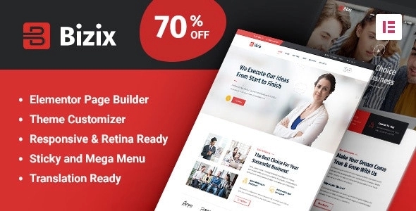 Bizix - WordPress responsive and retina ready theme with unlimited skins