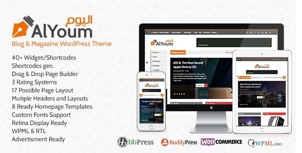 AlYoum | Retina Magazine and Blog WordPress Theme