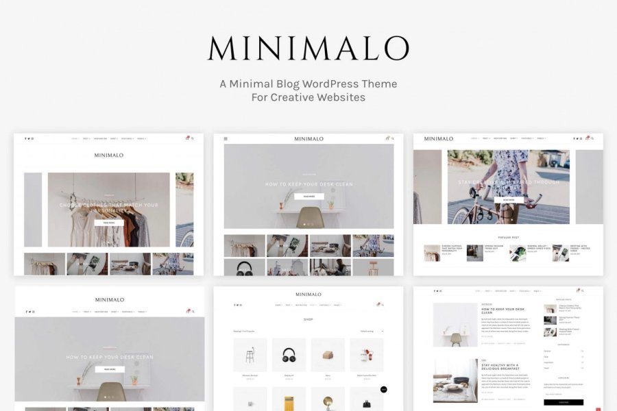 Minimalo - A Minimal Blog WordPress Theme for Creative Websites