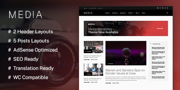 Media - A WordPress Theme for Media-Centric Websites -movies, podcasts, YouTube, or anything