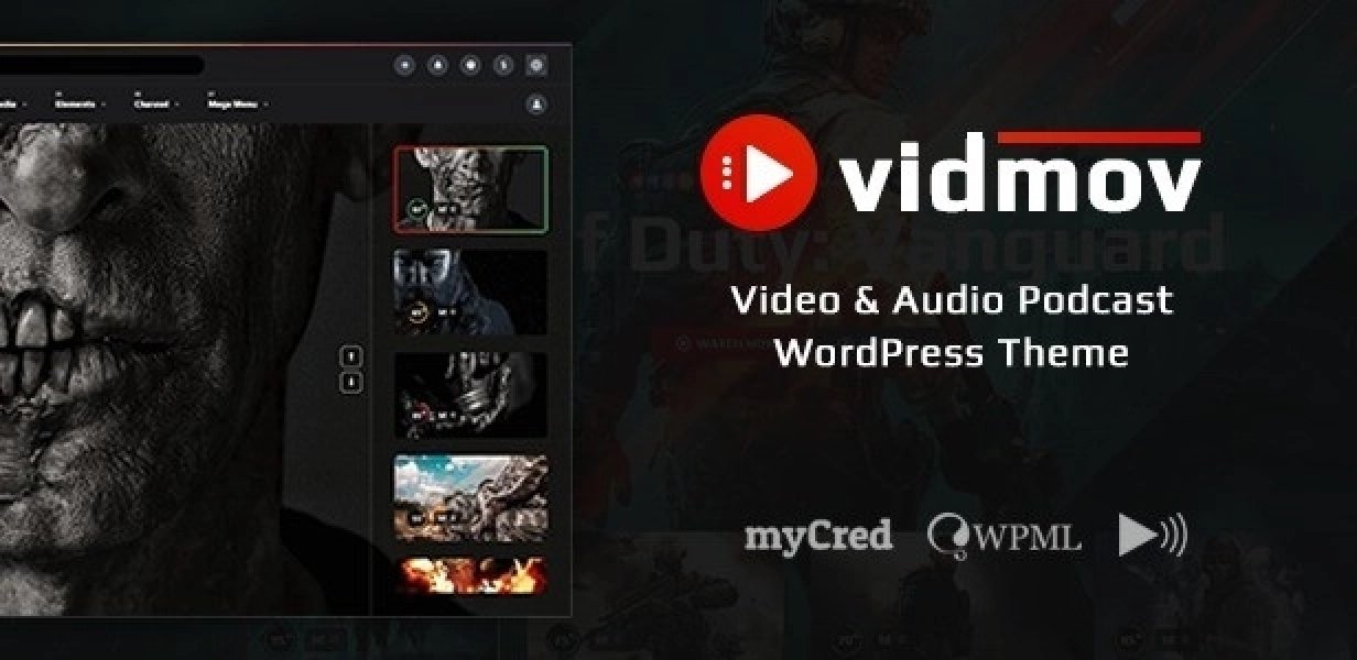 VidMov - Video WordPress Theme - Video Audio Youtube, Vimeo, Dailymotion, Self-Hosted Video, HLS
