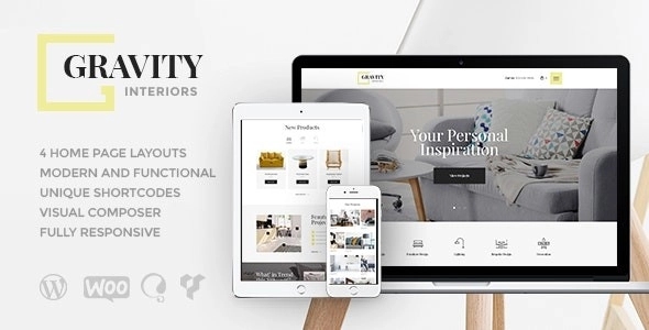 Gravity | A Contemporary Interior Design & Furniture Store WordPress Theme