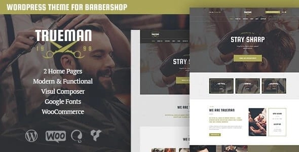 Trueman - Hairdresser & Shaving Barbershop WordPress Theme