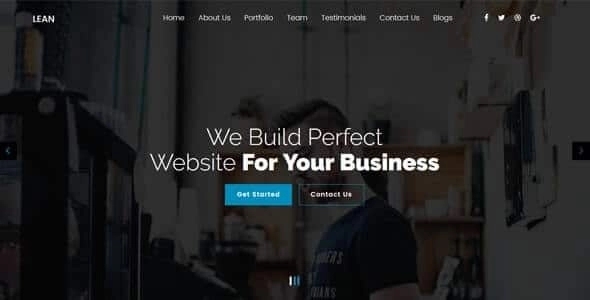 Lean - One Page Portfolio WordPress Theme corporate/business websites, creative agencies