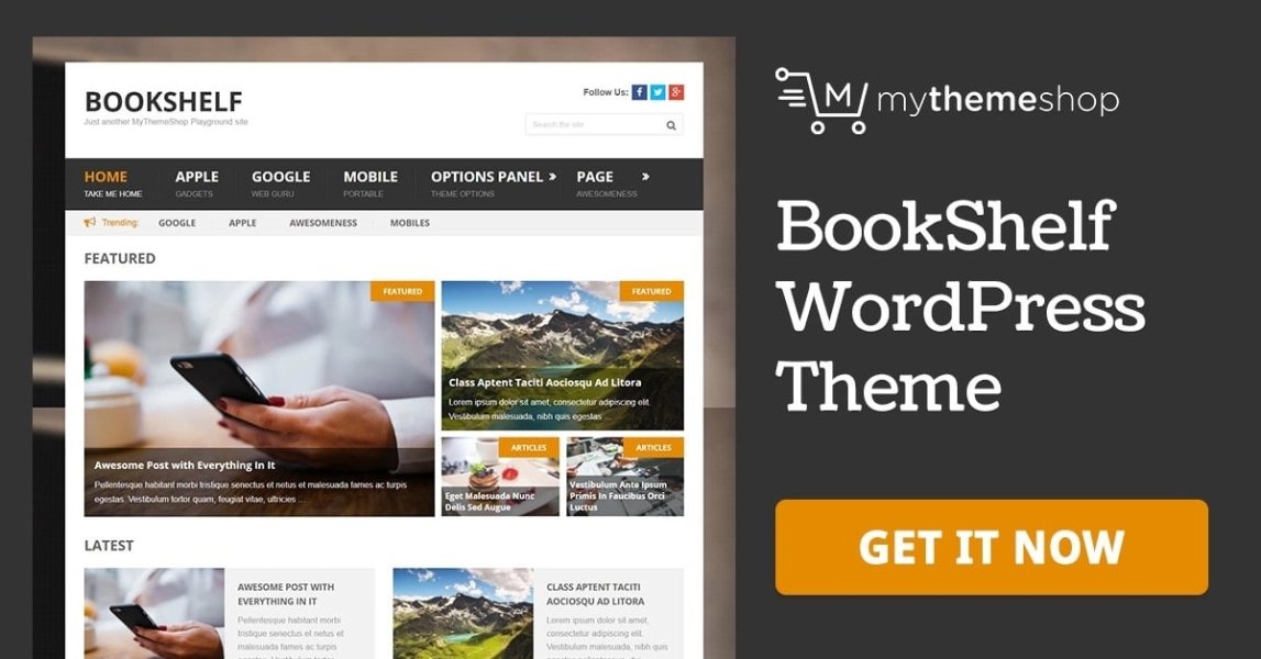 MyThemeShop BookShelf - personal blog, magazine-style blog, or niche website