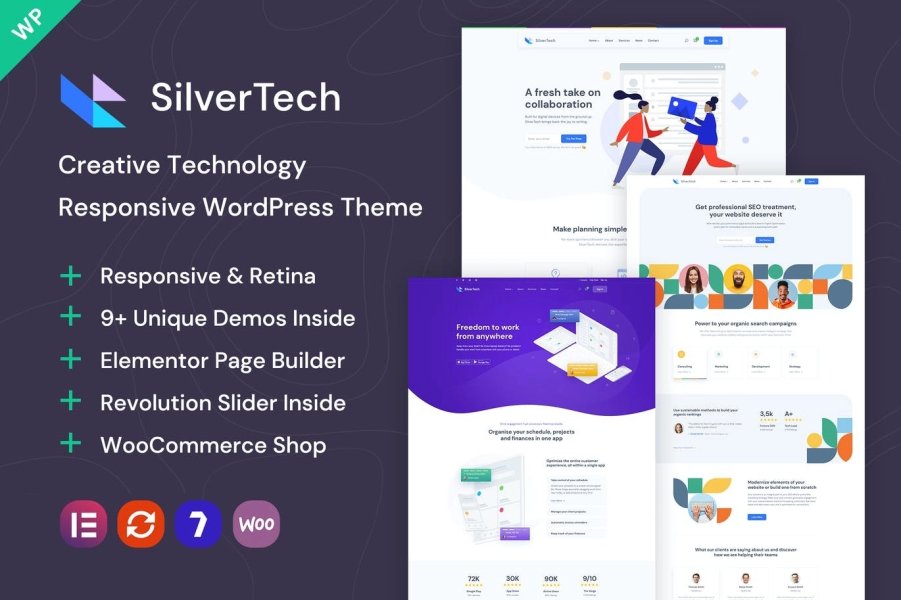 Silvertech - Creative WordPress Theme Technology, Business, Saas, App, Studio and Fintech and other