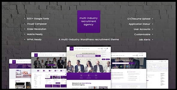 Recruitment Agency - Multi Industry Responsive WordPress Theme  job listing