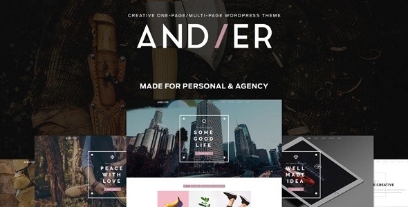 Andier - Responsive One & Multi Page Portfolio Theme - personal/freelancer,portfolios, sell service
