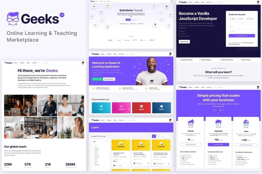 Geeks - Online Learning Marketplace WordPress Theme