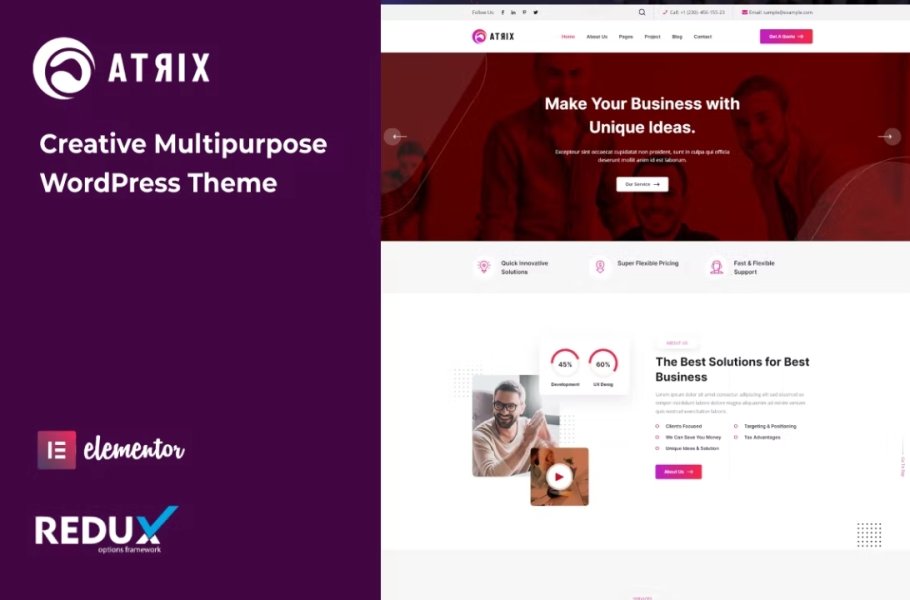 Atrix - Creative Multipurpose WordPress Theme