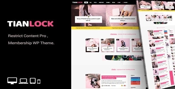 TianLock WP - Restrict Content Pro / Membership WordPress Theme