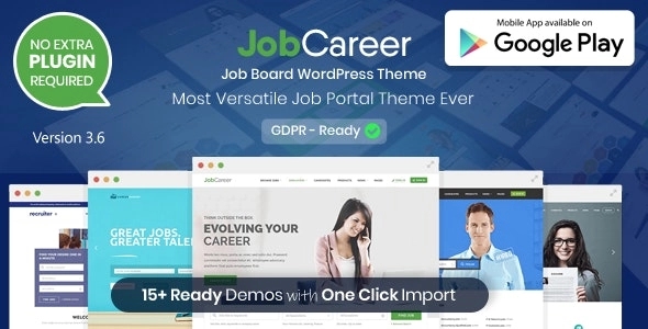 JobCareer - Job Board WordPress theme create a useful and easy to use job listing website