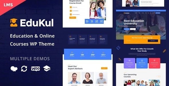Edukul - Retina Ready Education LMS & Courses WordPress Theme suited for any kind of Education