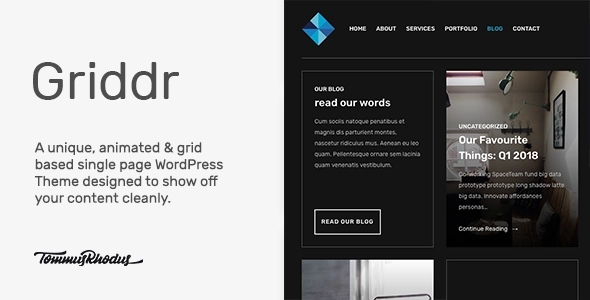 Griddr - Animated Grid Creative WordPress Theme - business or service