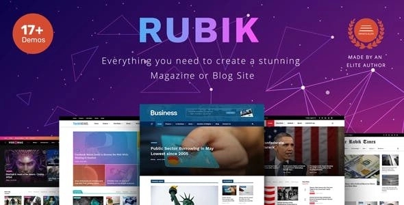 Rubik - indispensable news & magazine template with a clean, modern design