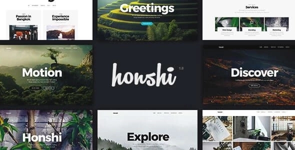 Honshi - smooth and sleek theme inspired by a vibe and essentials of nature