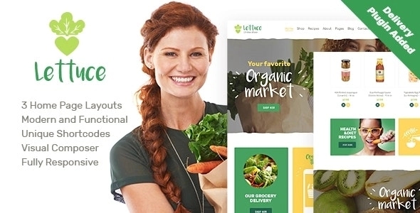 Lettuce - is a colourful, modern & responsive Organic Food WordPress Theme