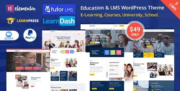 Edubin - Education LMS WordPress Theme perfect for Sell Online Courses, University, College, School