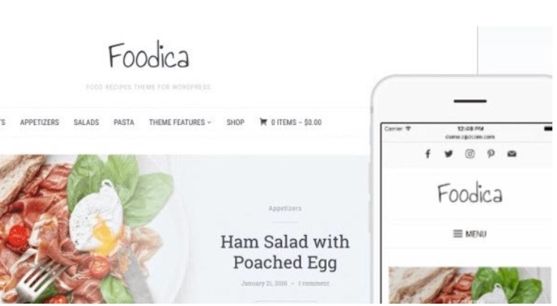 Foodica Theme - food based blogs, magazines and recipe websites
